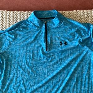 Mens XL Under Armour quarter zip blue